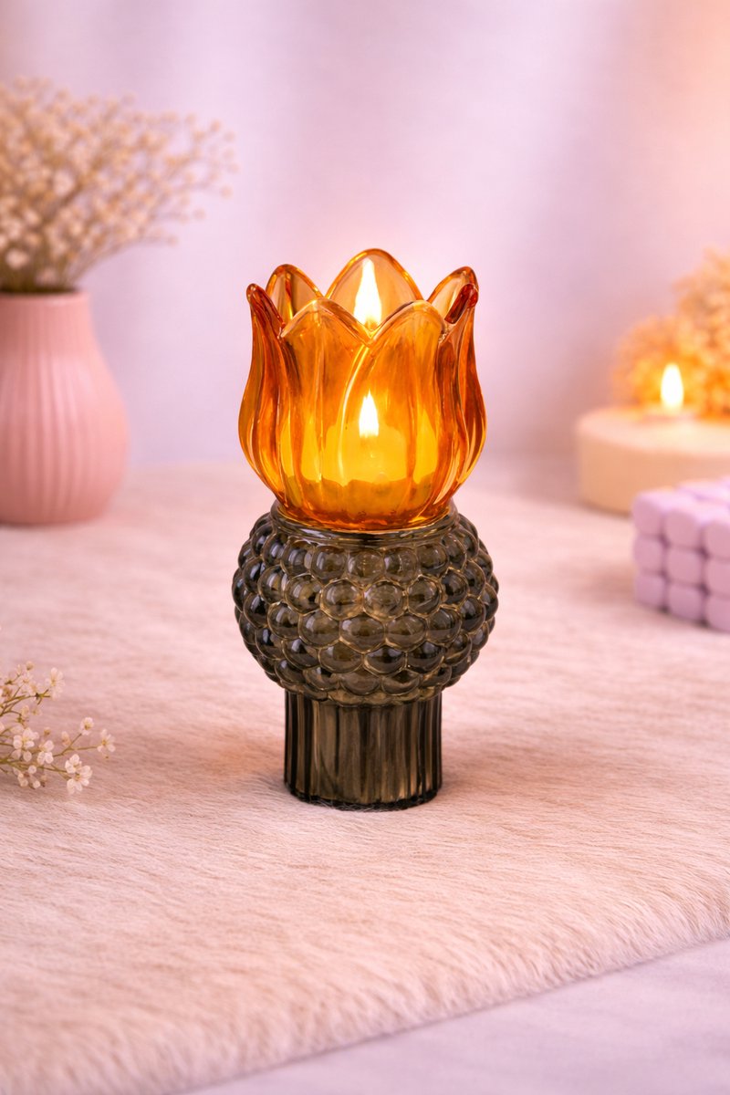 Dubbelzijdige Glazen Kaarshouder – Stijlvol & Veelzijdig! | Viva Femme | Kaarsen | Waxinelichthouder | Kandelaar | Decoratie | Cadeau | Wonen | Lente