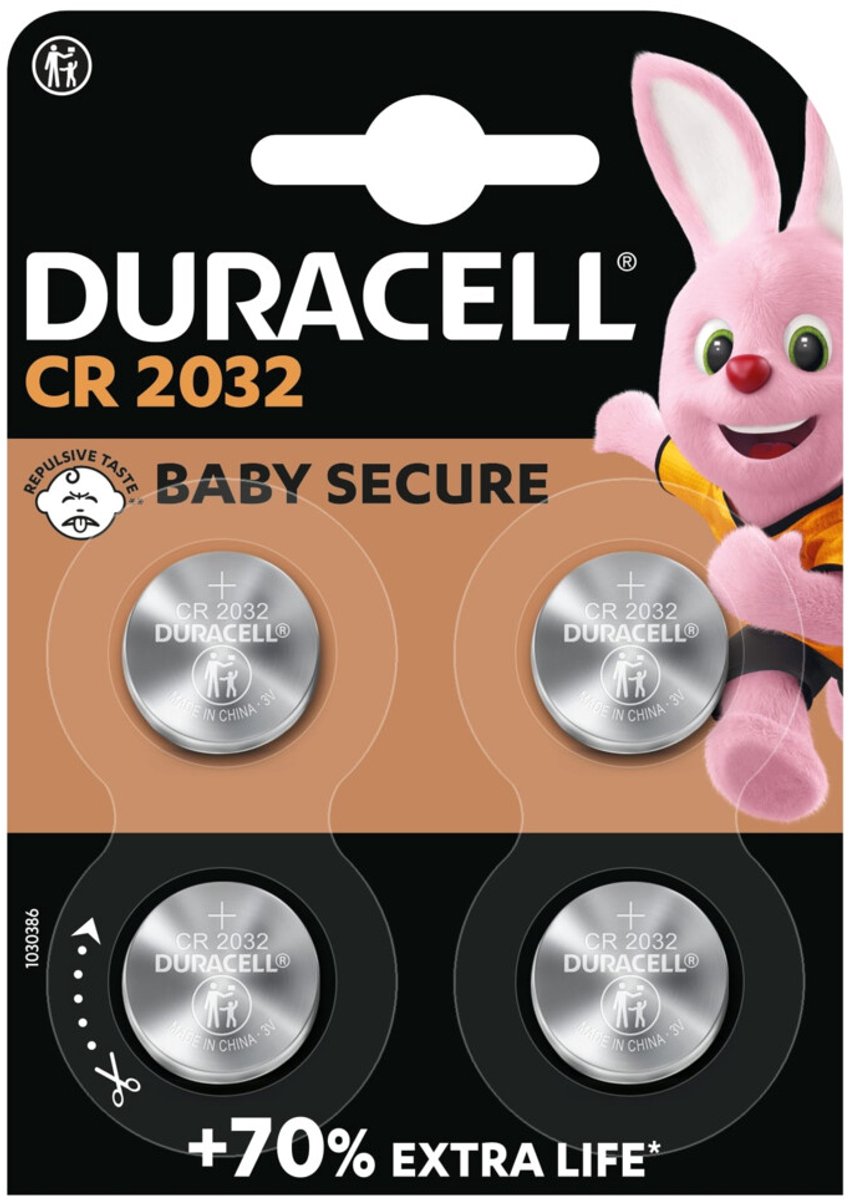 Duracell Knoopcelbatterijen 2032 - 2 x 4 stuks - Voordeelverpakking
