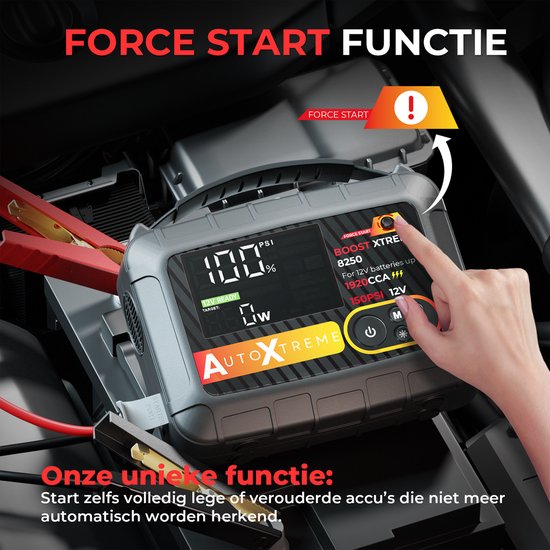 AutoXtreme Boost Xtreme 8250A - Compresseur de démarrage - Booster de batterie pour voiture - Démarrage rapide