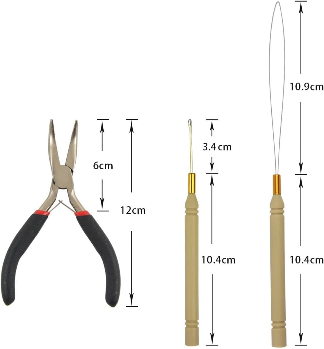 Haarverlengingen en accessoires set met 500 micro-ringen en gereedschap
