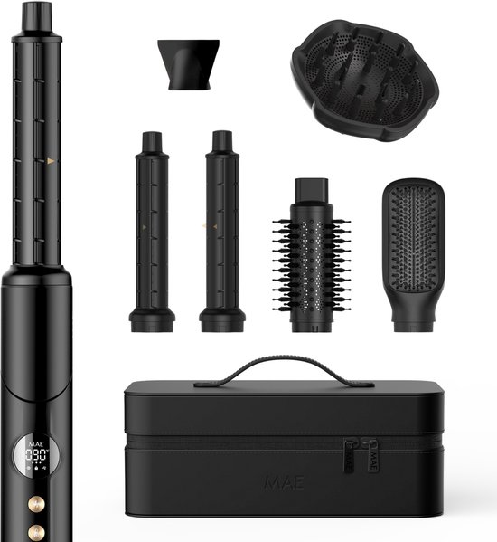 MAE® Airstyler PRO II + Diffuser - krultang 6 in 1 Multistyler Föhn - Haarstyler - Krulborstel en Stijlborstel