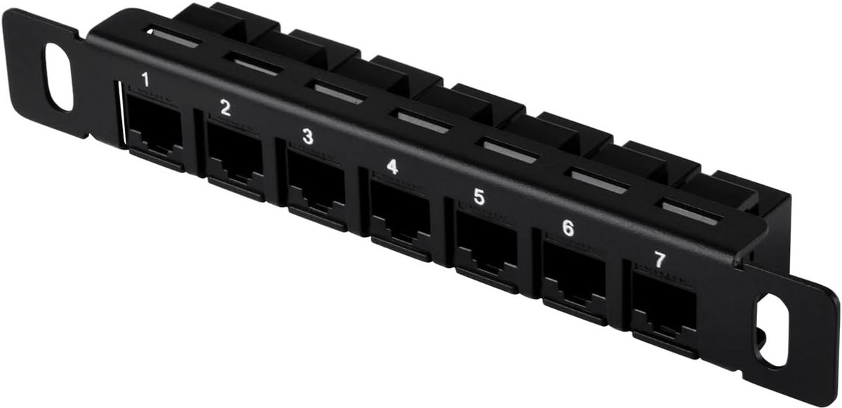 CAT6 Netwerk Patchpaneel 7 Poorten voor 10 inch Serverkast Rack
