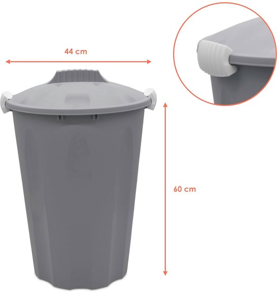 Multifunctionele Kunststof Ton 23 Liter met Deksel - Tuin, Vuilnis en Regenton — afbeelding 2