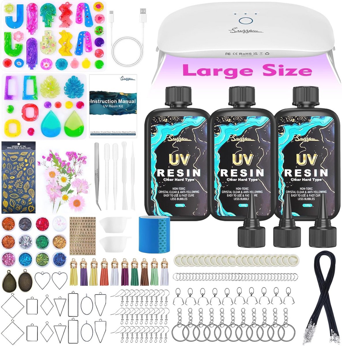 UV Harsset met Lamp - 300g Helder UV Hars voor Sieraden en DIY Projecten