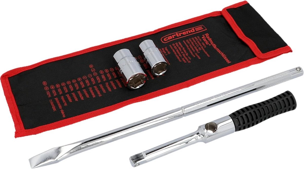 Professionele Wielmoersleutel met Verlengde Hefboom en Dopsleutels voor 17/19/21/23 mm
