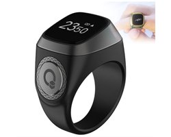 Ringteller slimme ring, 22 mm digitale Bluetooth mini teller wekker voor moslims (grijs)