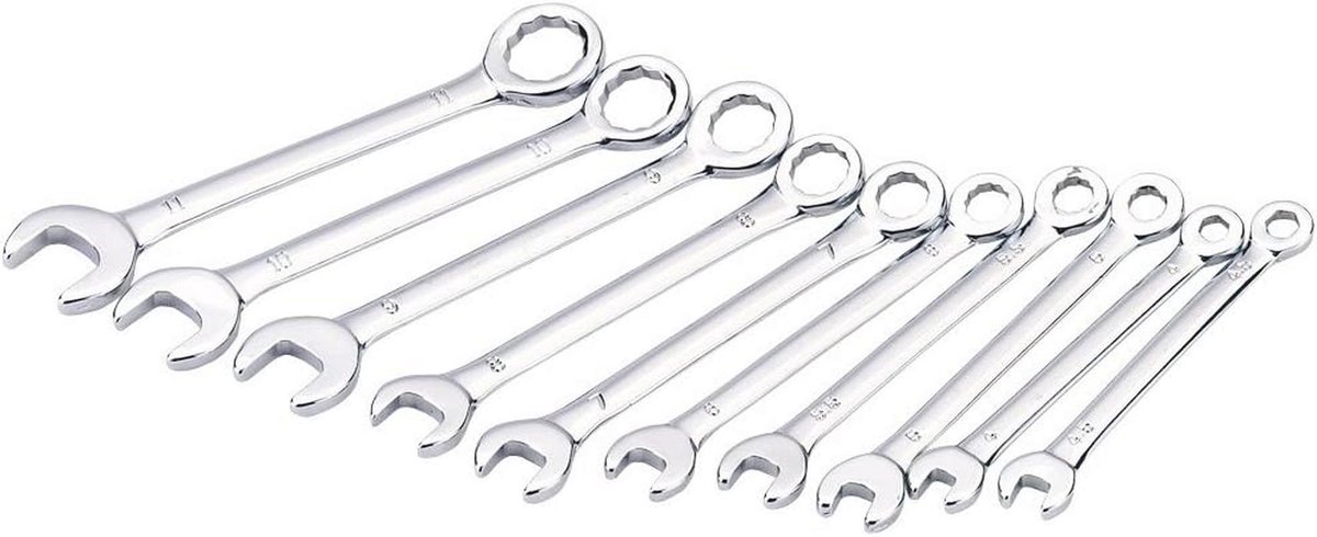 10-delige Metrische Dwarse Combinatiesleutelset