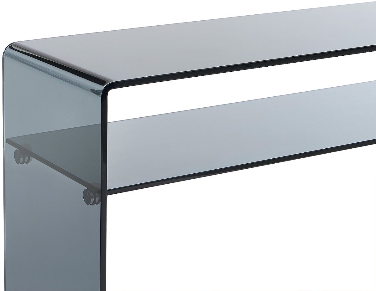 Vente-unique Sidetable met 1 nis van gehard glas - Antraciet - STILEOS Antracietgrijs