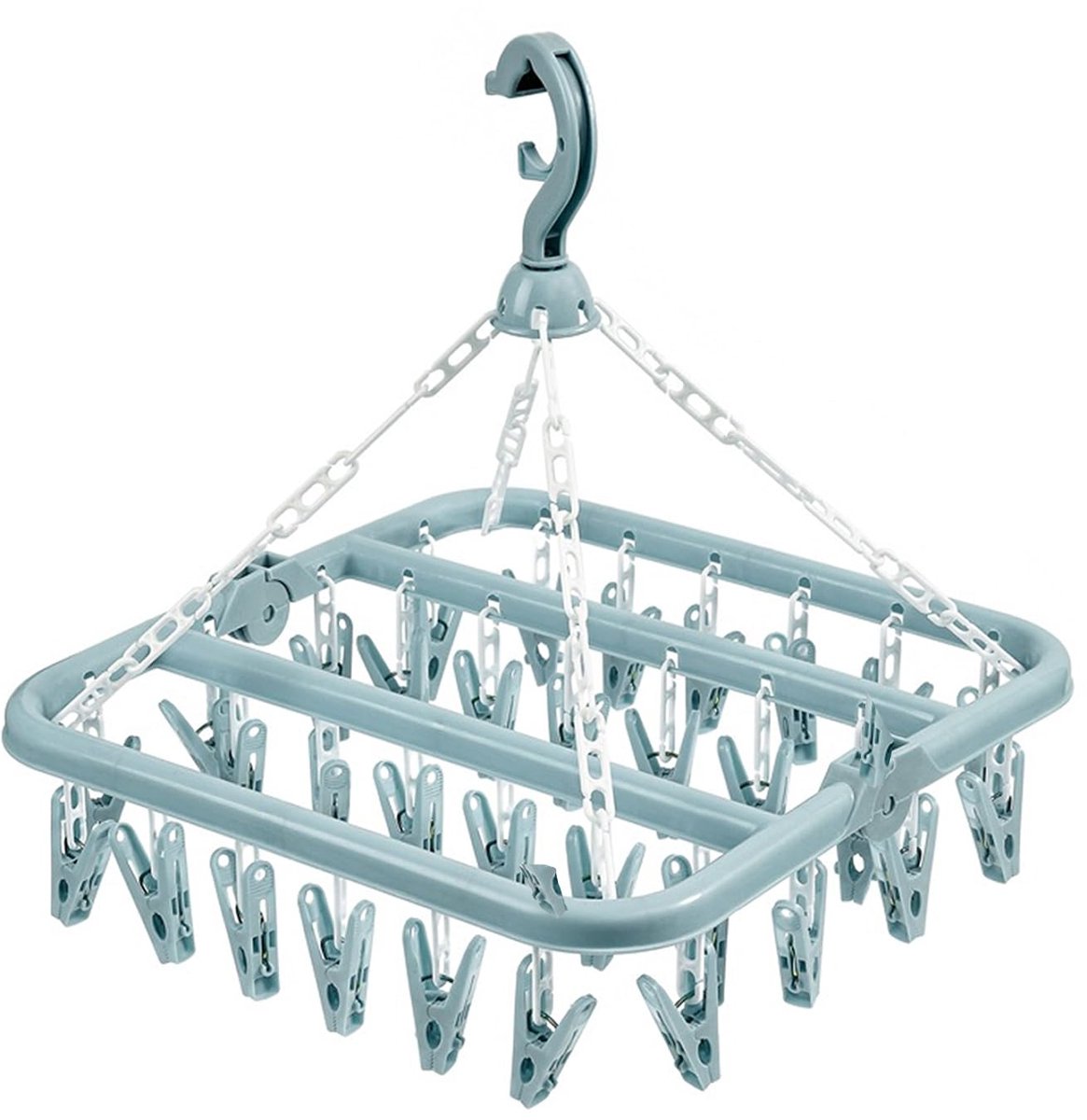 Unyqoos® Opvouwbare en winddichte hangende sokkenhouder met 32 stevige clips