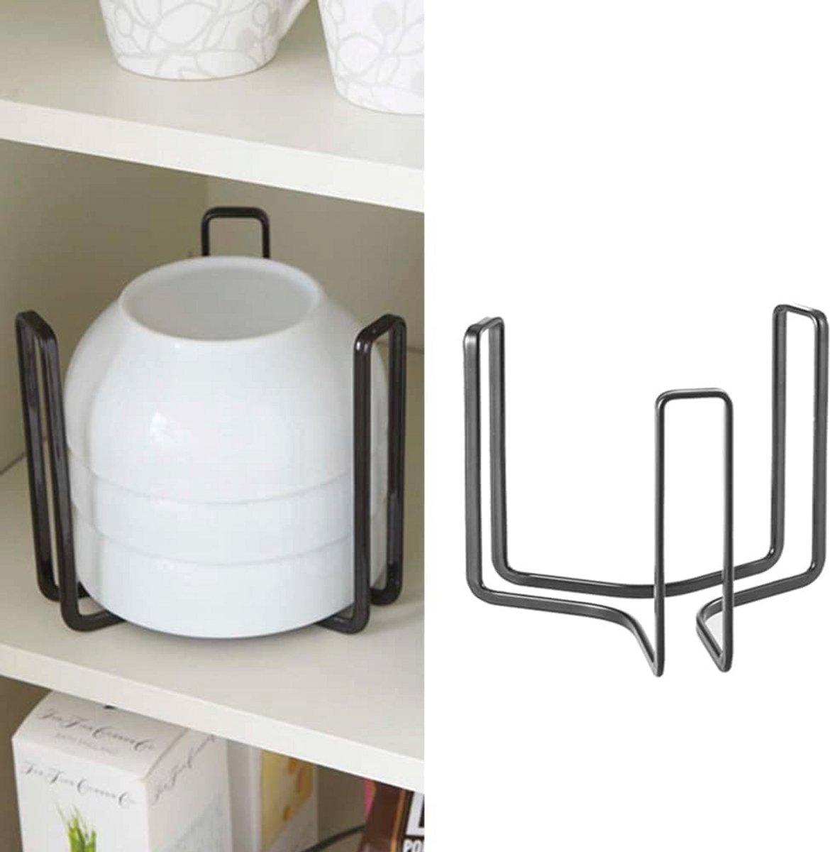 Serviesgoed Kom Plaathouder Organizer voor 6,5 Inch Kom - Metalen Opslag en Displayrek