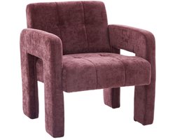 Stoel 67,5x69x74,5cm Fauteuil Zitting Wijnrood Chenille Moderne Minimalistische Stijl Gezellige Zitstoel Geschikt Voor Woonkamer Slaapkamer Kantoorruimte