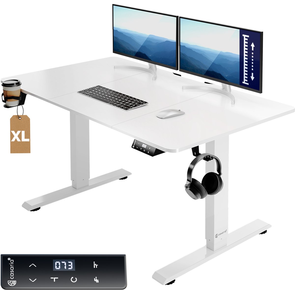 Casaria Elektrisch Zit-Sta Bureau 160x75cm - Wireless Charger thumbnail 5
