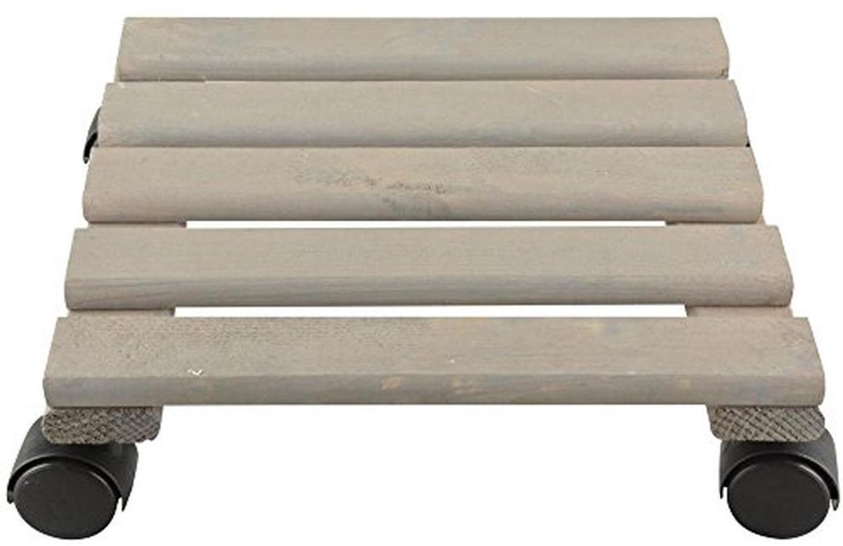 Houten Plantentrolley Vierkant 30 x 30 cm met Rollen