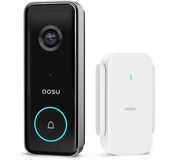 Aosu - V8S -Video Doorbell Ultra - Zwart - Wit - Aosu - €159,99
