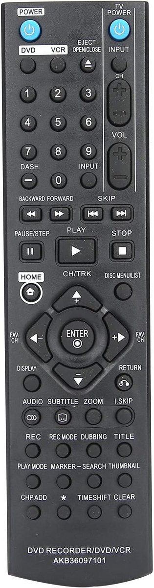 Universele Afstandsbediening voor DVD VCR DVDR Recorder – Vervangende Controller