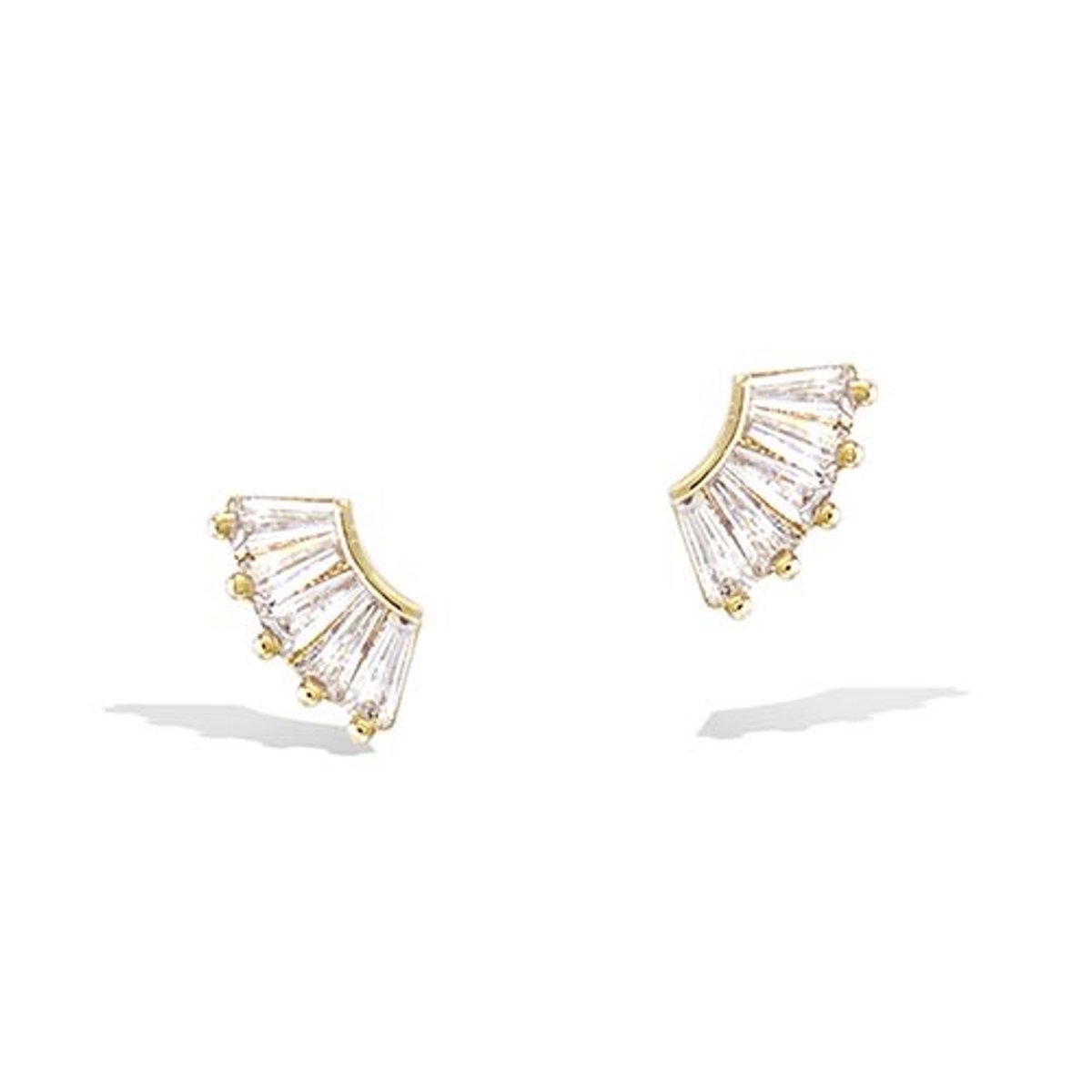 CHIVAL - Oorbellen 18K Verguld Goud "Side Baquette" - Elegant, Steen, Zirkonia, Baquette geslepen, Oorsteker, Hypoallergeen, Luxe, Cadeau voor haar, Sieraad, Tijdloos, Liefde, Romantiek, Geschenkverpakking, Kerst