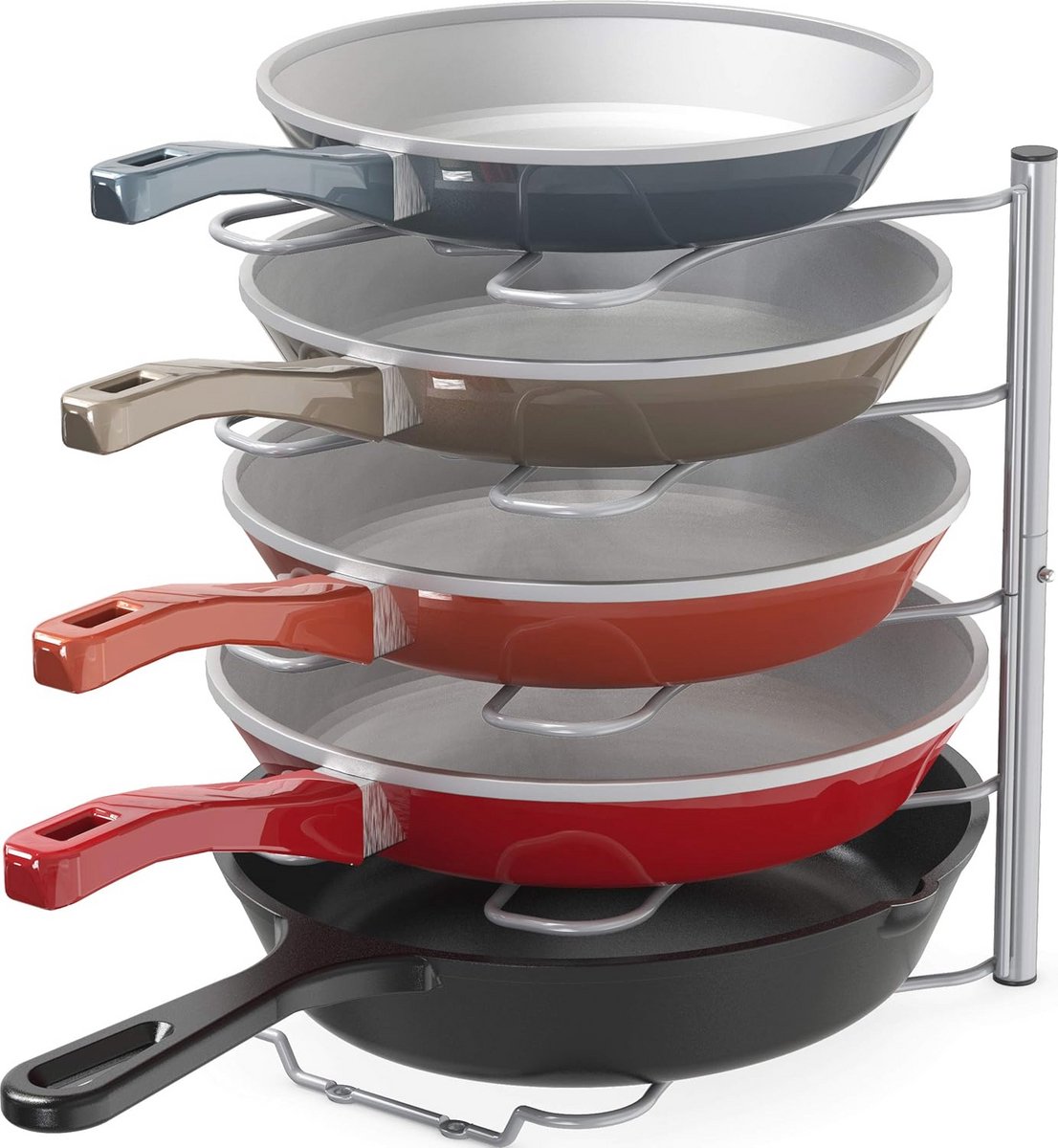 Keukenteller en Kast Pan Organizer Plankrek - Zilver