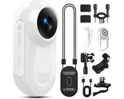 Mini bodycamera 1080P – 512 GB, compacte vlogcamera voor handsfree opnemen, draagbare actiecamera met 360° draaibare clip en magnetische clip, draagbare videorecorder voor reizen/motorrijden (SD-kaart niet inbegrepen)