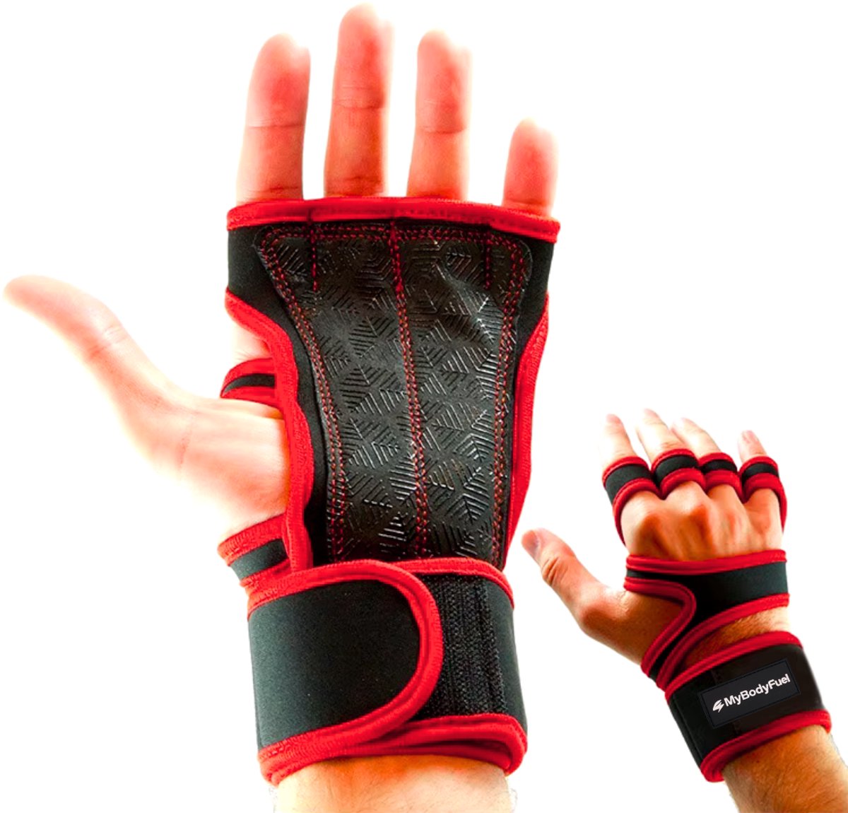 MyBodyFuel - Fitness Handschoenen - Grip Handschoenen - Antislip - 2 Stuks - Maat M - Rood