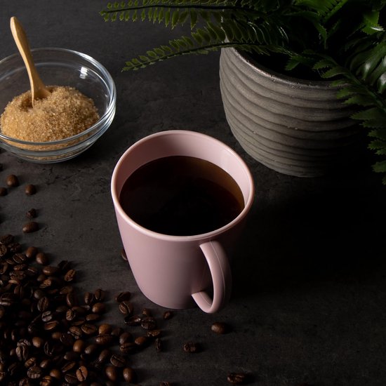 Koffiebekers met Handvat - 360 ml Vaatwasserbestendig - Herbruikbare Kunststof Bekerset in Felle Kleuren — afbeelding 4
