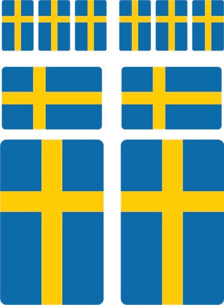 10 stuks Zweden vlag stickers set - Autostickers en meer