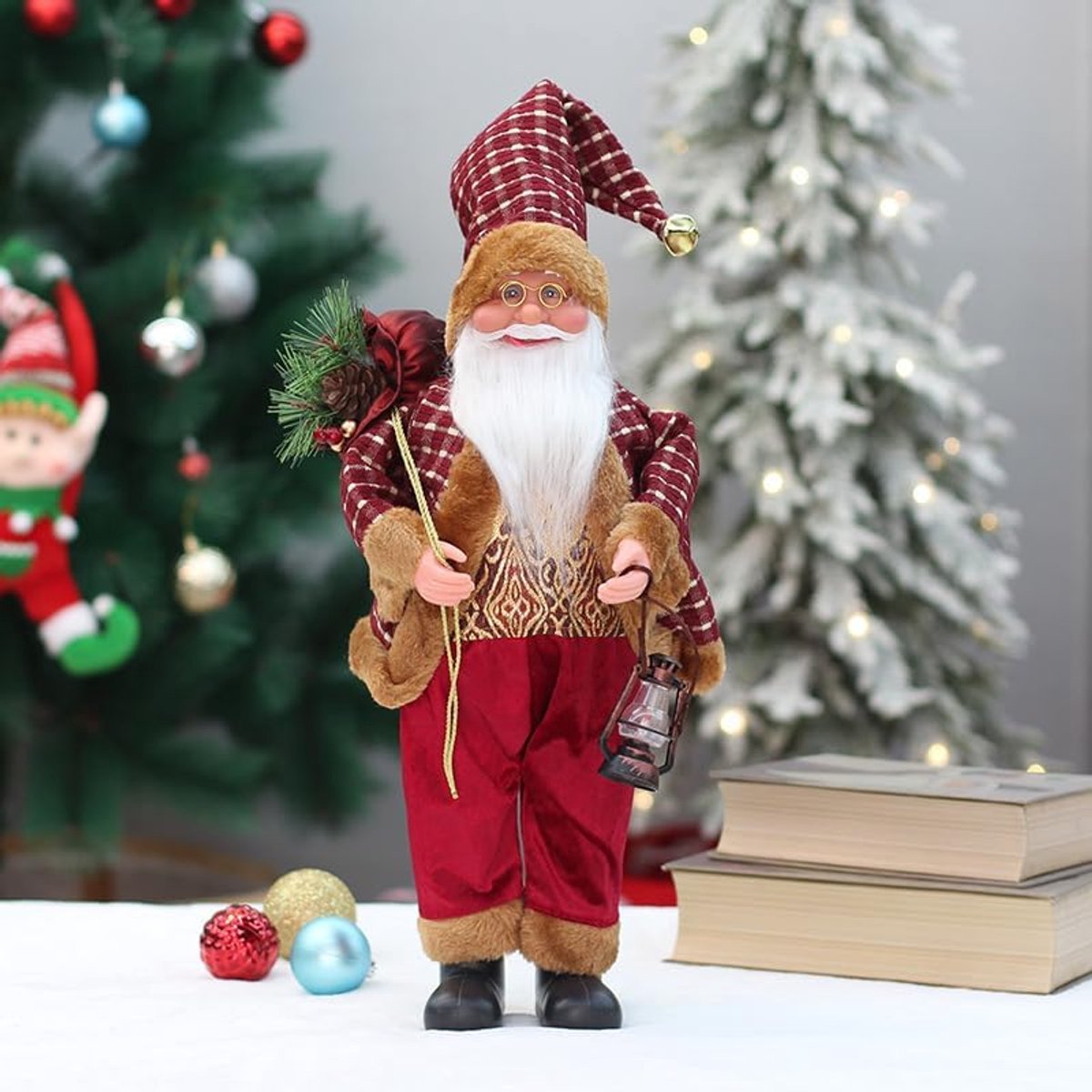 Staande Kerstmanfiguur - Kerstdecoratie - Kerstfiguren voor Binnen – foto 4