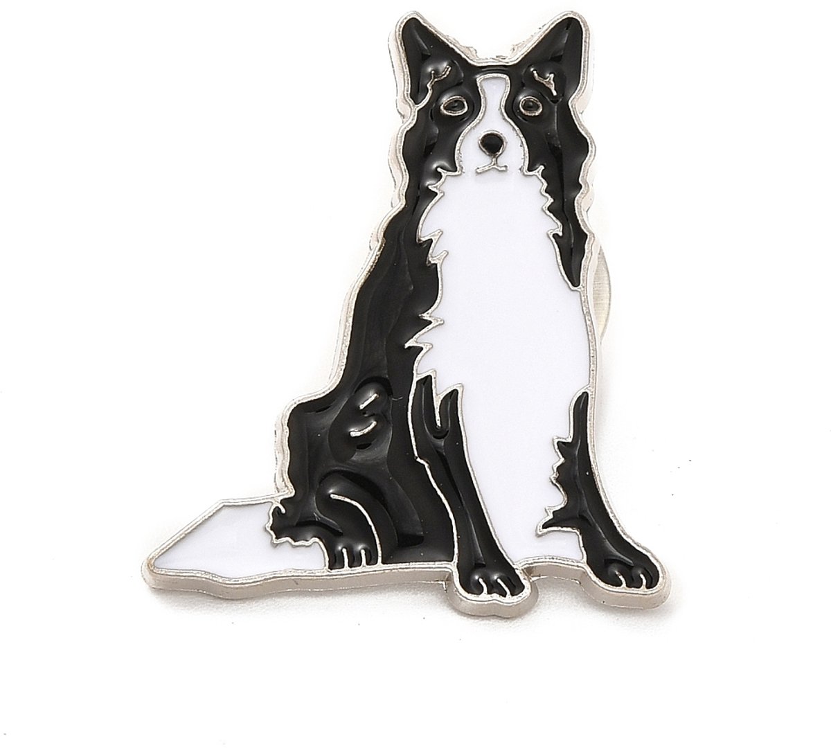 Pin hond, bordercollie, huisdier, kledingspeld, broche, sierpin