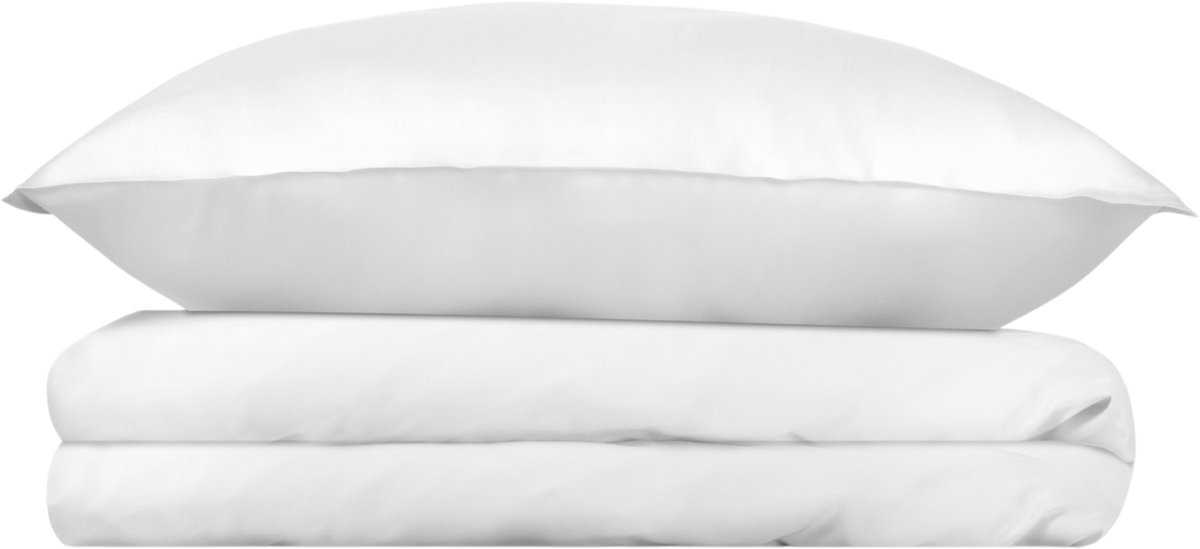 Wocha Dekbedovertrek Set - 100% Tencel Eucalyptus - 140x200/220 - Wit - Luxe, zacht en duurzaam incl. 1 kussensloop