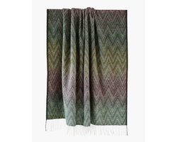 MoST - Wollen plaid Manoria Foresta - 100% Nieuw-Zeelandse wol - 140 x 200 cm - multicolor groen