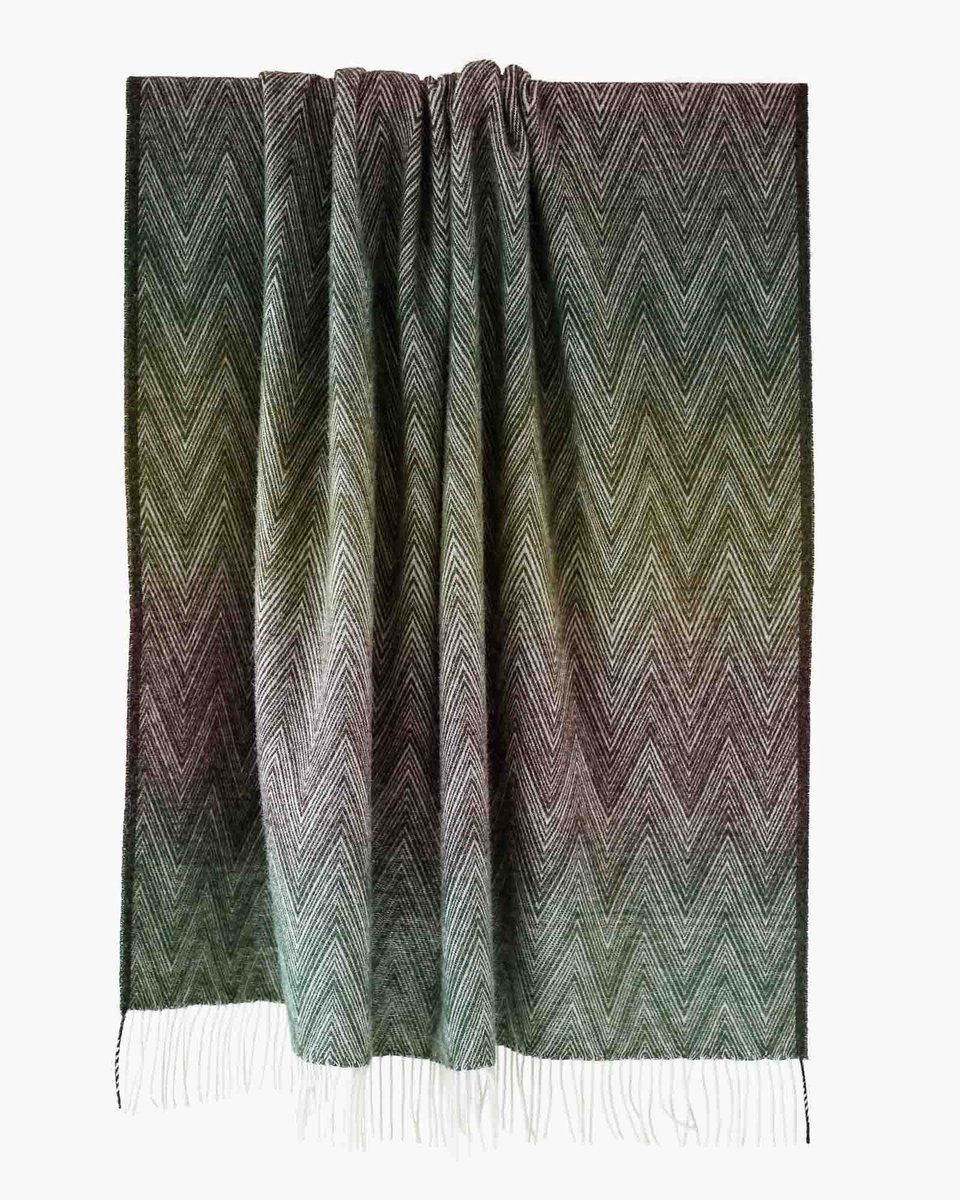 Most Wollen plaid Manoria Foresta - 100% Nieuw-Zeelandse wol - 140 x 200 cm - multicolor groen