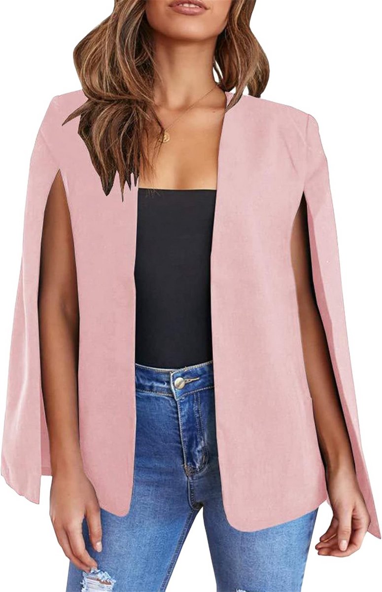 Elegante Getailleerde Blazer met Cape Mouwen voor Dames