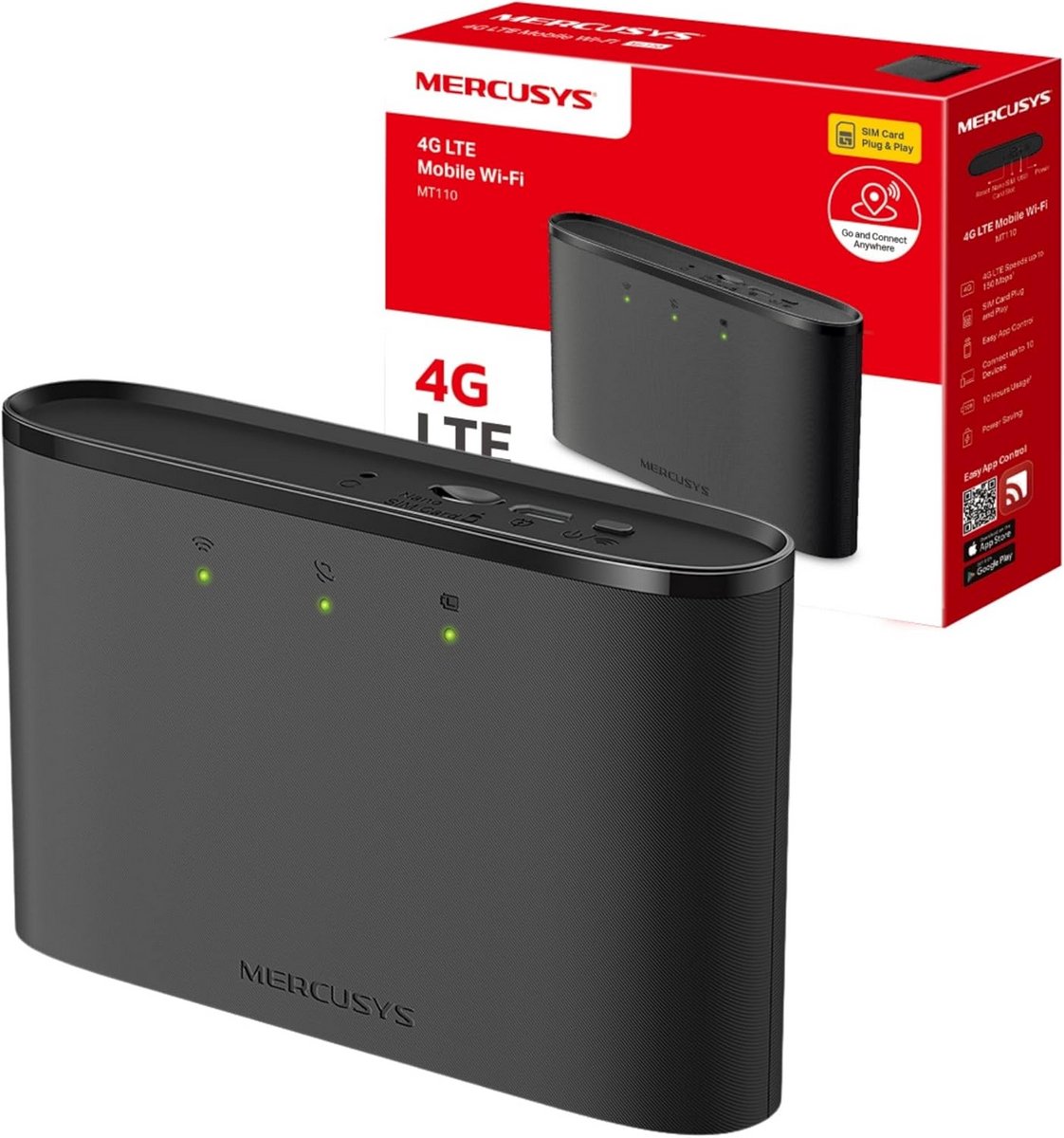 Draagbare 4G WiFi Router - Mobiele Hotspot met 10 uur Batterij en 150 Mbps Snelheid