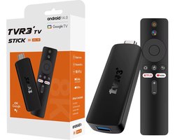TVR3+ TV Stick 8K Ultra HD – Android 14 Google TV – WiFi 6 – Chromecast – Streaming Stick met Voice Remote