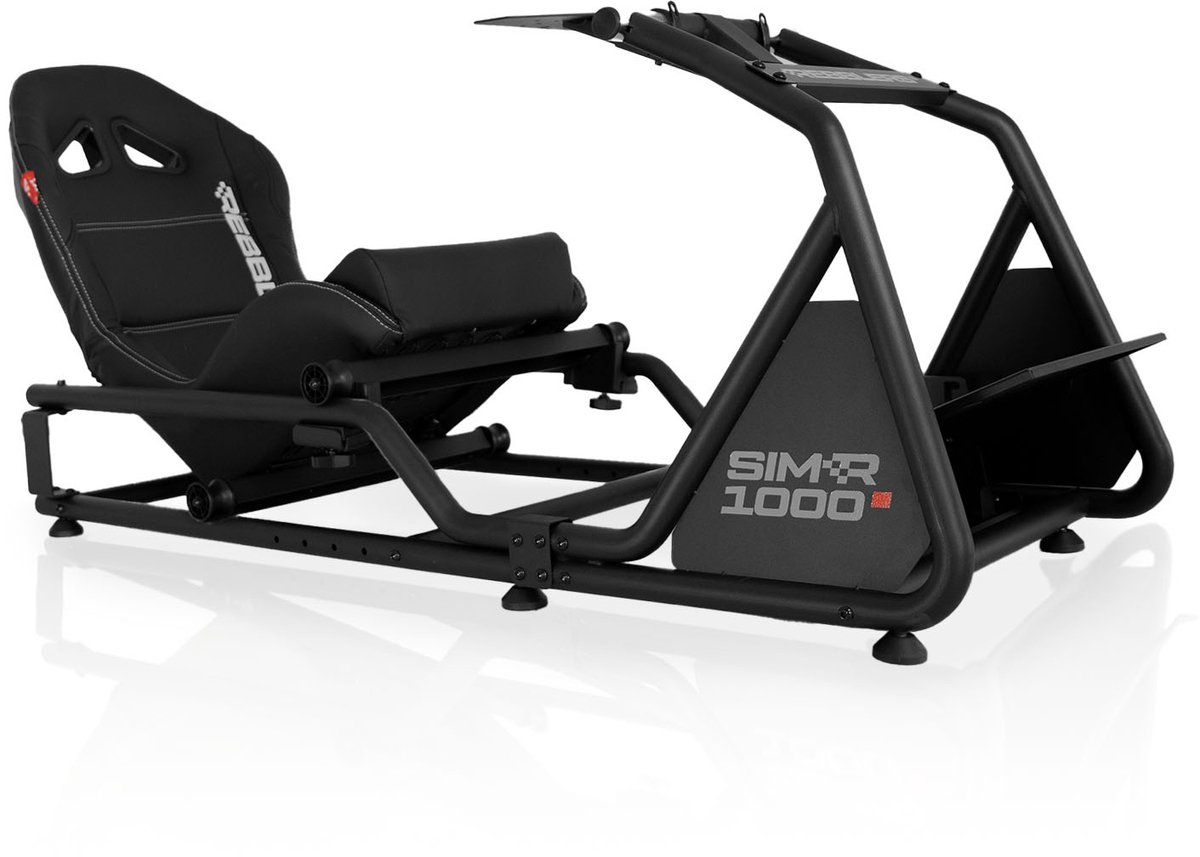REBBLERS® SIMR 1000 Sim Racing Cockpit - Verstelbare Racestoel van Formula naar GT/Rally - Race Simulator - Zwart
