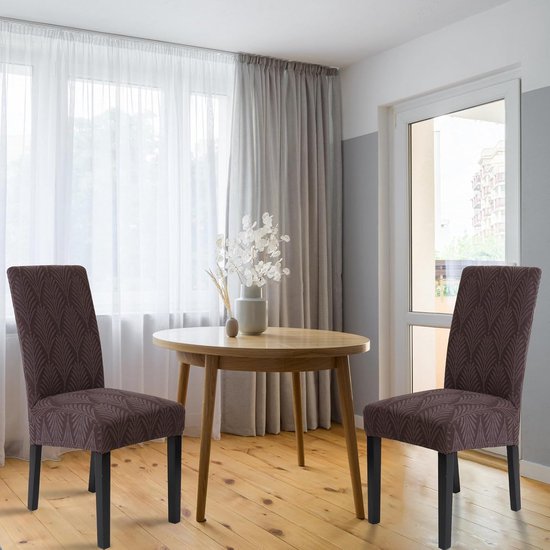 Stretch Stoelhoezen Hoge Rugleuning Afneembaar en Wasbaar voor Eetkamerstoelen (4 stuks) van Merkloos — afbeelding 3