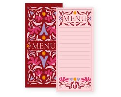 Fabrique a la Carte - Menukaarten - invulbaar - bloemen - 8 stuks