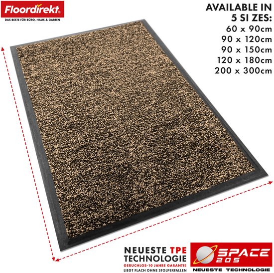 Floordirekt Schoonloopmat, 100 x 100 cm, grijs, ideaal als vuilvangmat Floordirekt Schoonloopmat, 100 x 100 cm, grijs, ideaal als vuilvangmat