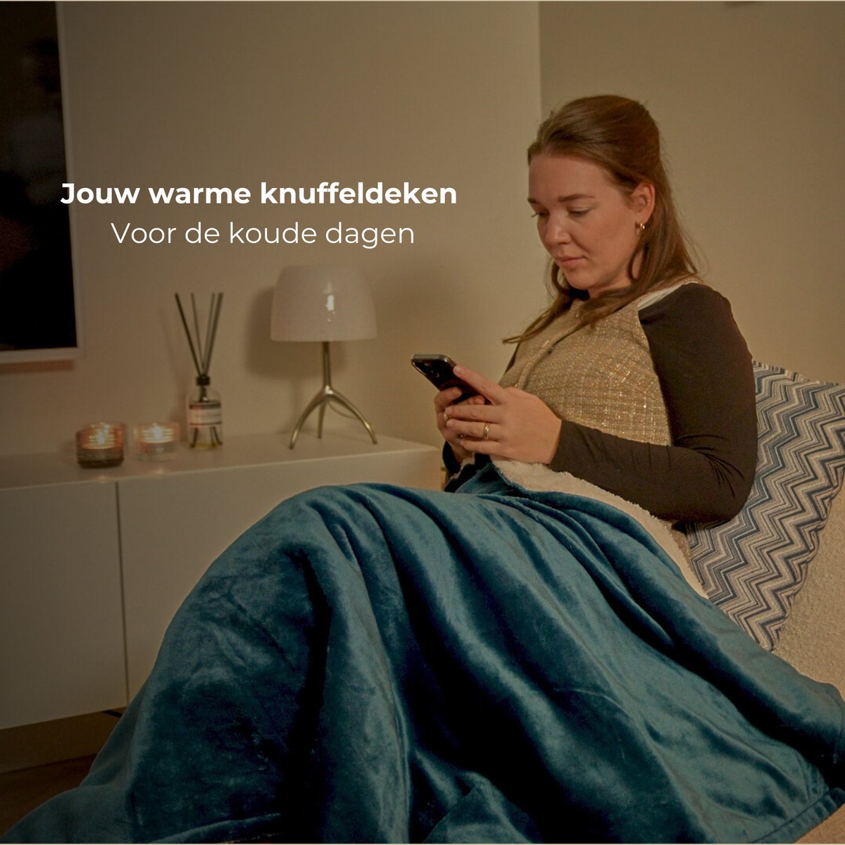 Luvego Elektrische Deken 1 Persoons Bovendeken & Warmtedeken - 160x120CM - TÜV GS - Omslagdeken & Knuffeldeken - 3 Warmtestanden - 120W - Verwarmingsdeken Fleece Plaid - Blauw – foto 3