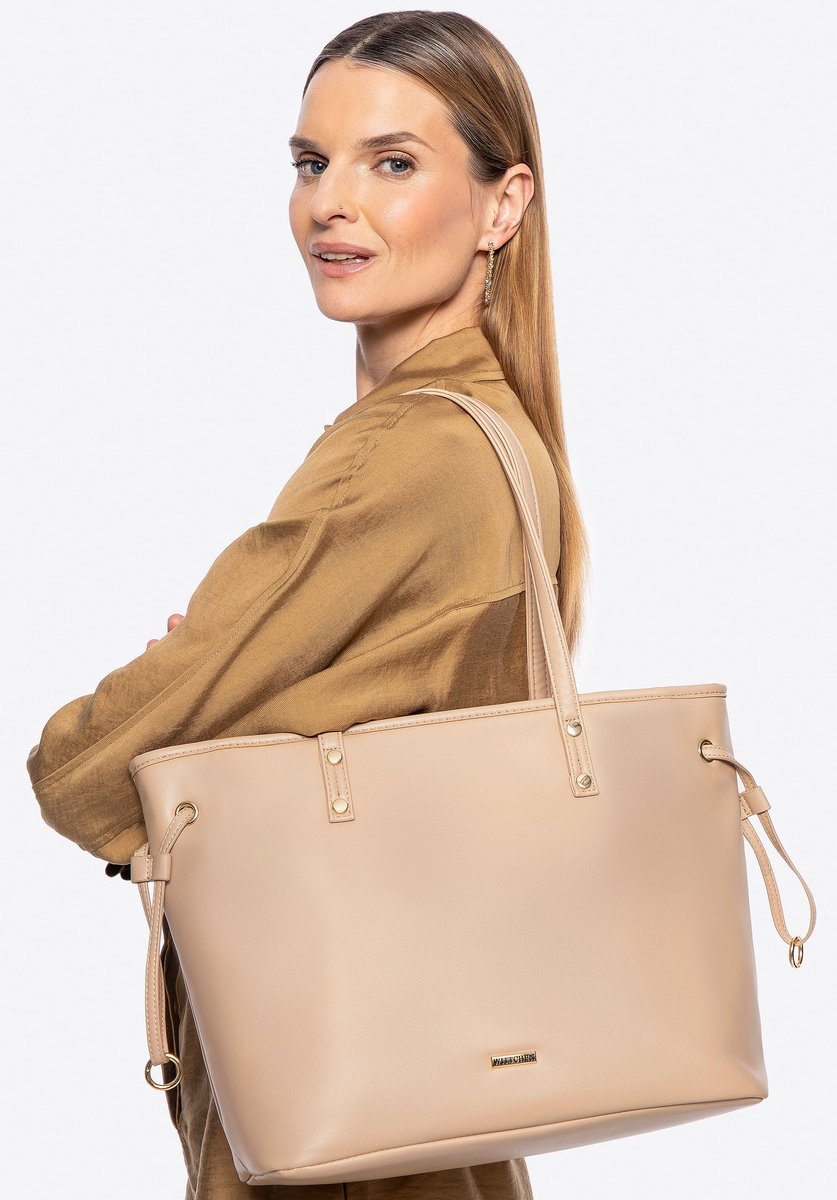 Wittchen Eco-leer Shopper Tas - Beige - 2 Handvatten - Grote Capaciteit - Elegante Details