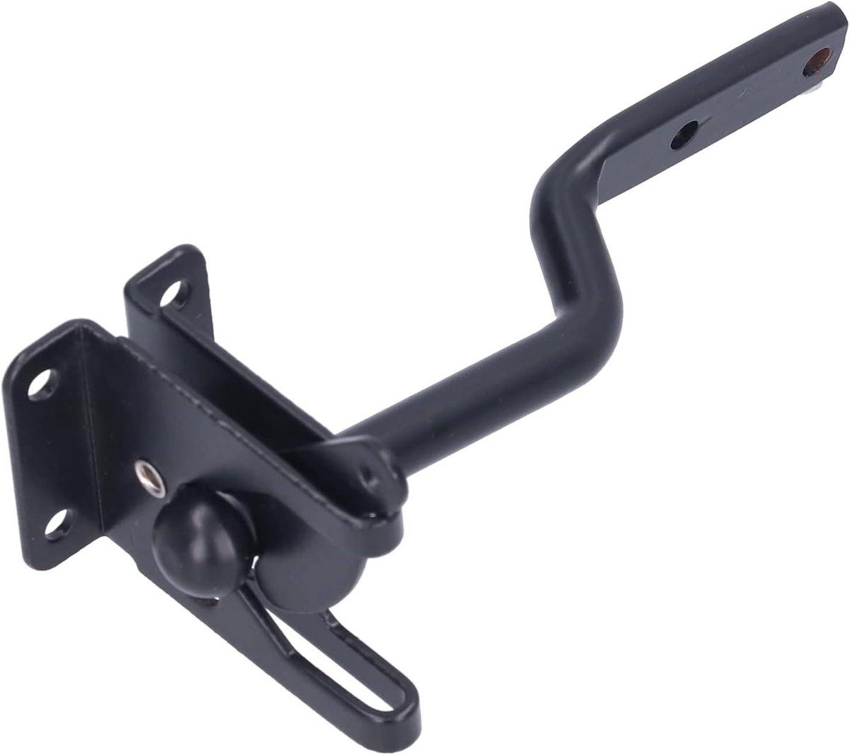 Allecta - Poortvergrendelingset Zwart Stalen Hek - Veiligheidsdeur Hardware Poortbeslag