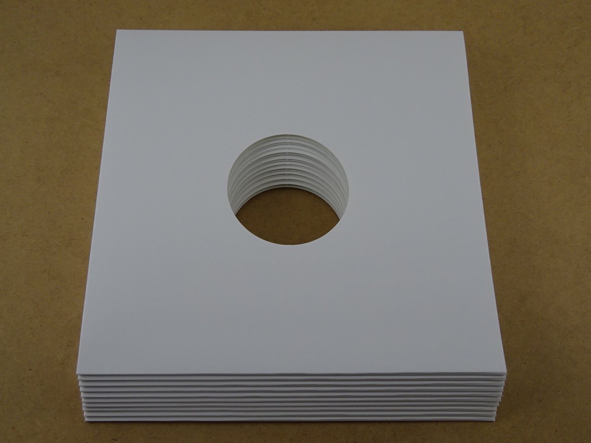 10 Stuks LP kartonnen buitenhoezen wit (GOEDE KWALITEIT, 300gr karton) met 2 middengaten - hoezen, platenhoezen, beschermhoes, cardboard sleeve, outer cover, maxi-singles, lps vinyl platen, 12", 12 inch