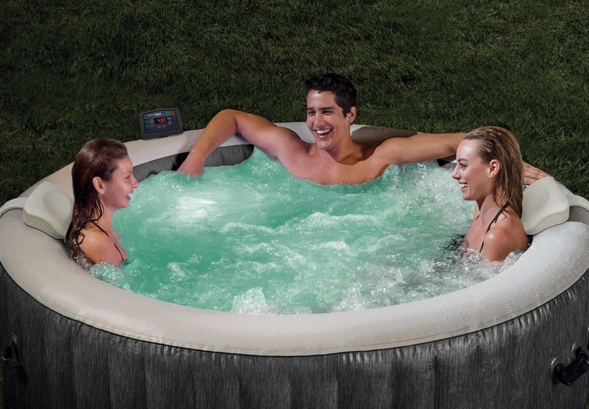 Intex PureSpa Greywood Deluxe Bubble Massage opblaasbare spa - 6 personen