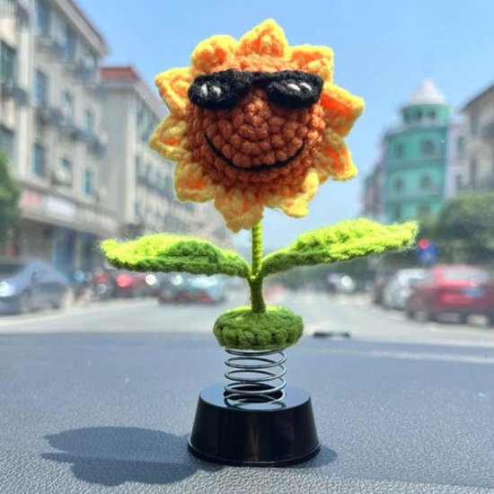 Schattige Hondenfiguur Voor Auto Dashboard - Trillend Hoofd Hars Pop, Creatief Auto Decoratie Cadeau