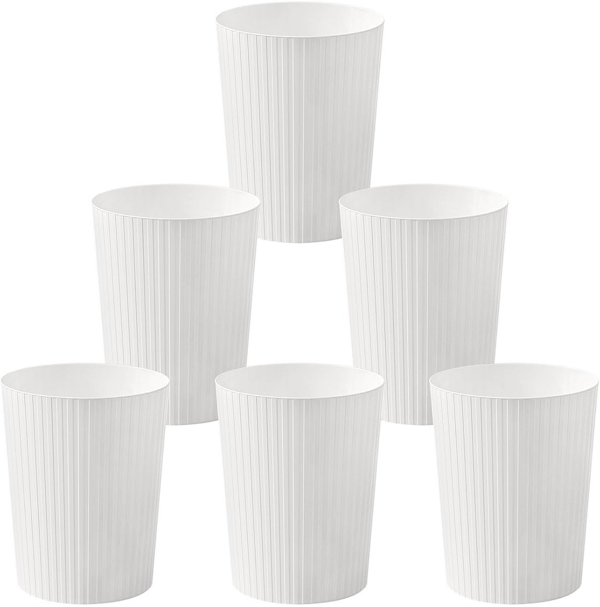 Afvalbak 7.2L Set van 6 - Compacte en Duurzame Prullenbak voor Keuken, Badkamer en Kantoor