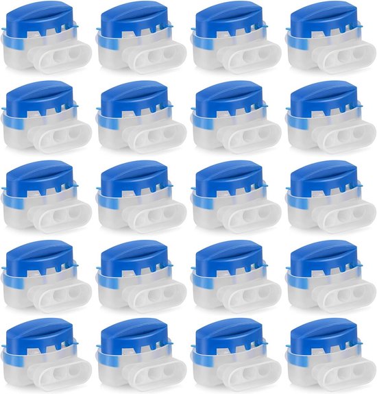 20-delige set waterdichte kabelconnectoren voor robotmaaier – corrosiebestendig, buiten, blauw/wit