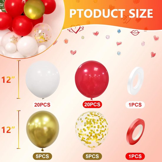 Bruiloft helium tankje met goud/witte ballonnen 50 stuks | Fun en Feest
