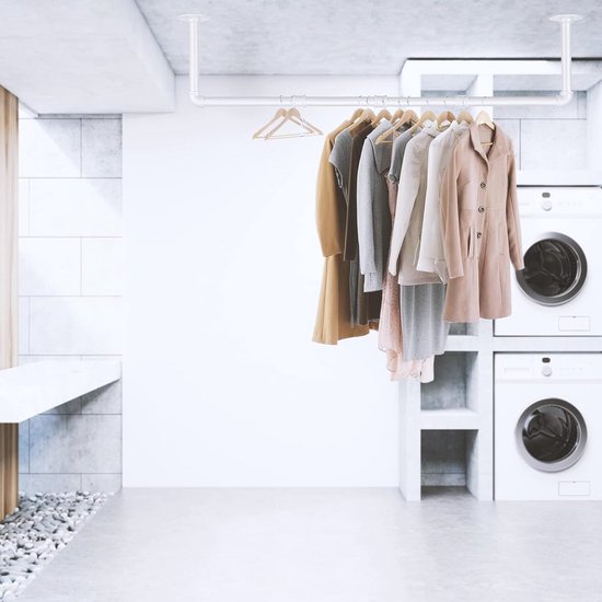 IBUYKE TYJ005W Wandkledingstang - Industriële stijl - Modern