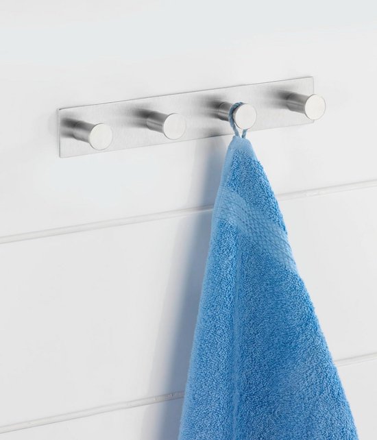 Relaxdays handdoekladder, 4 stangen, handdoeken, kleding, HxB: 171x55 cm, metaal, badkamer, stalen kledingladder, zwart