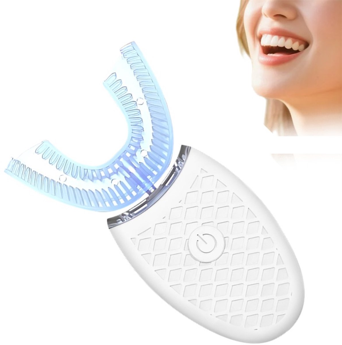 PolkaHome® Elektrische U-Vormige Tandenborstel voor Volwassenen – 360° Reiniging – Zachte Siliconen Borstelkop – USB Oplaadbaar – Waterdicht