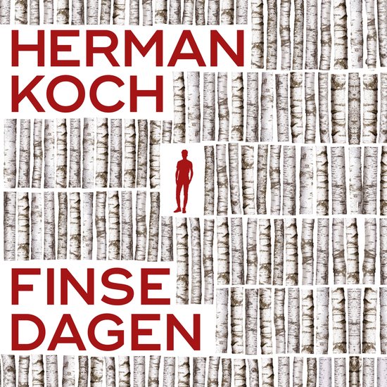 Couverture de livre avec le texte rouge "HERMAN KOCH FINSE DAGEN" sur un fond de bouleaux.